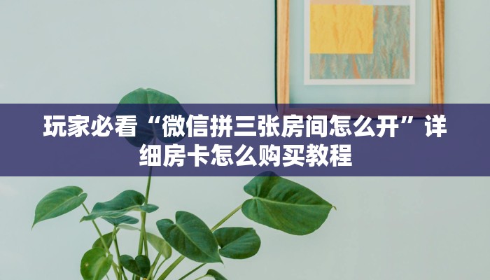玩家必看“新九天金花房卡”获取房卡购买教程