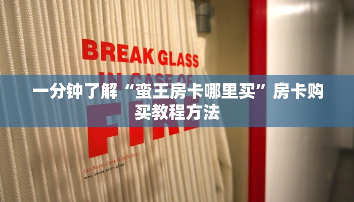 一分钟了解“蛮王房卡哪里买”房卡购买教程方法